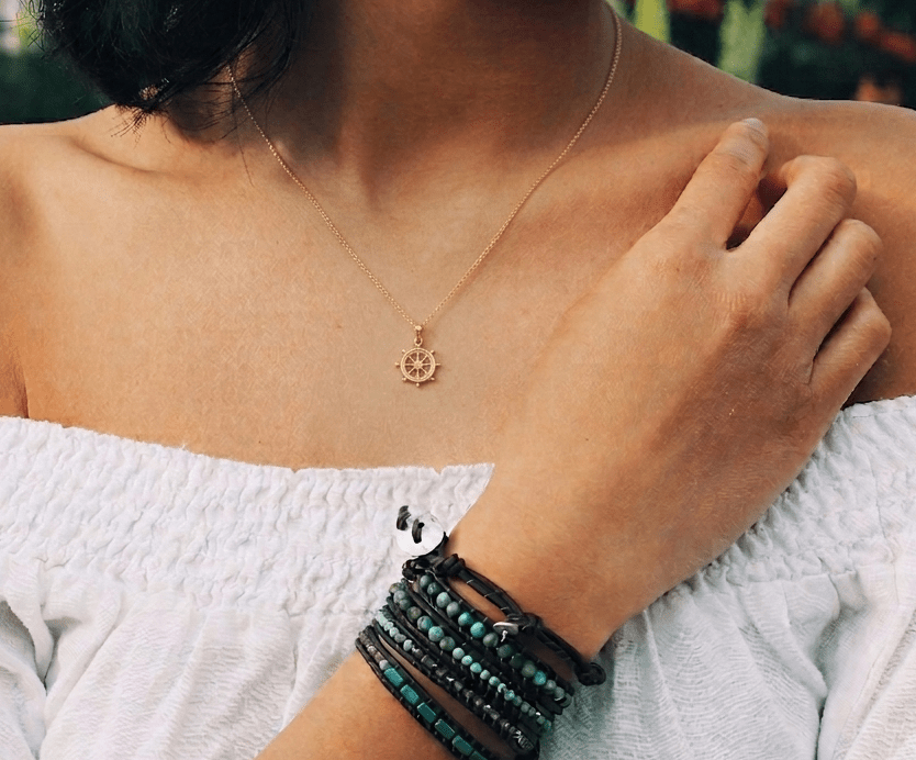 Guiding Star Gold Compass Pendant - Delma Gold Jewelry