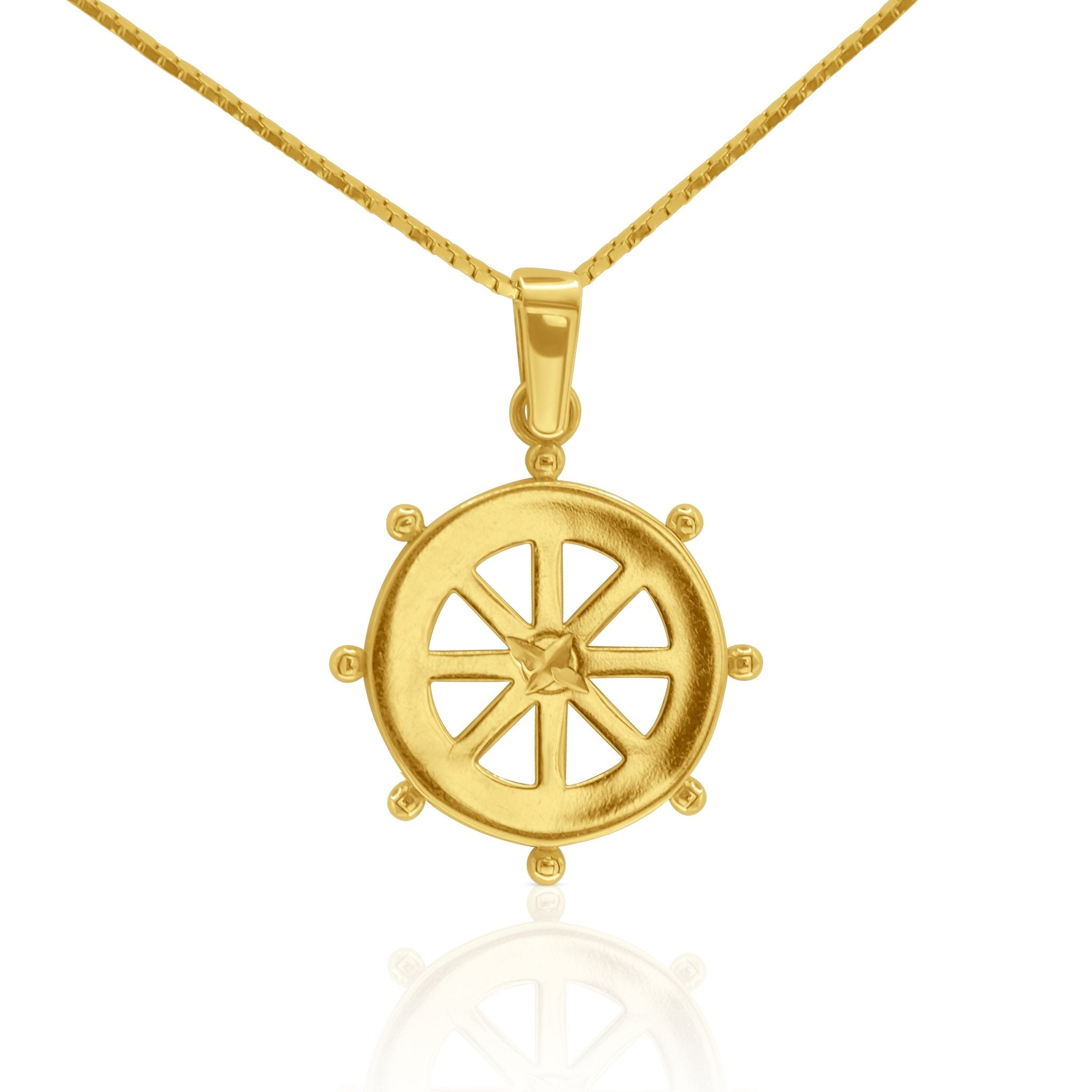Guiding Star Gold Compass Pendant - Delma Gold Jewelry