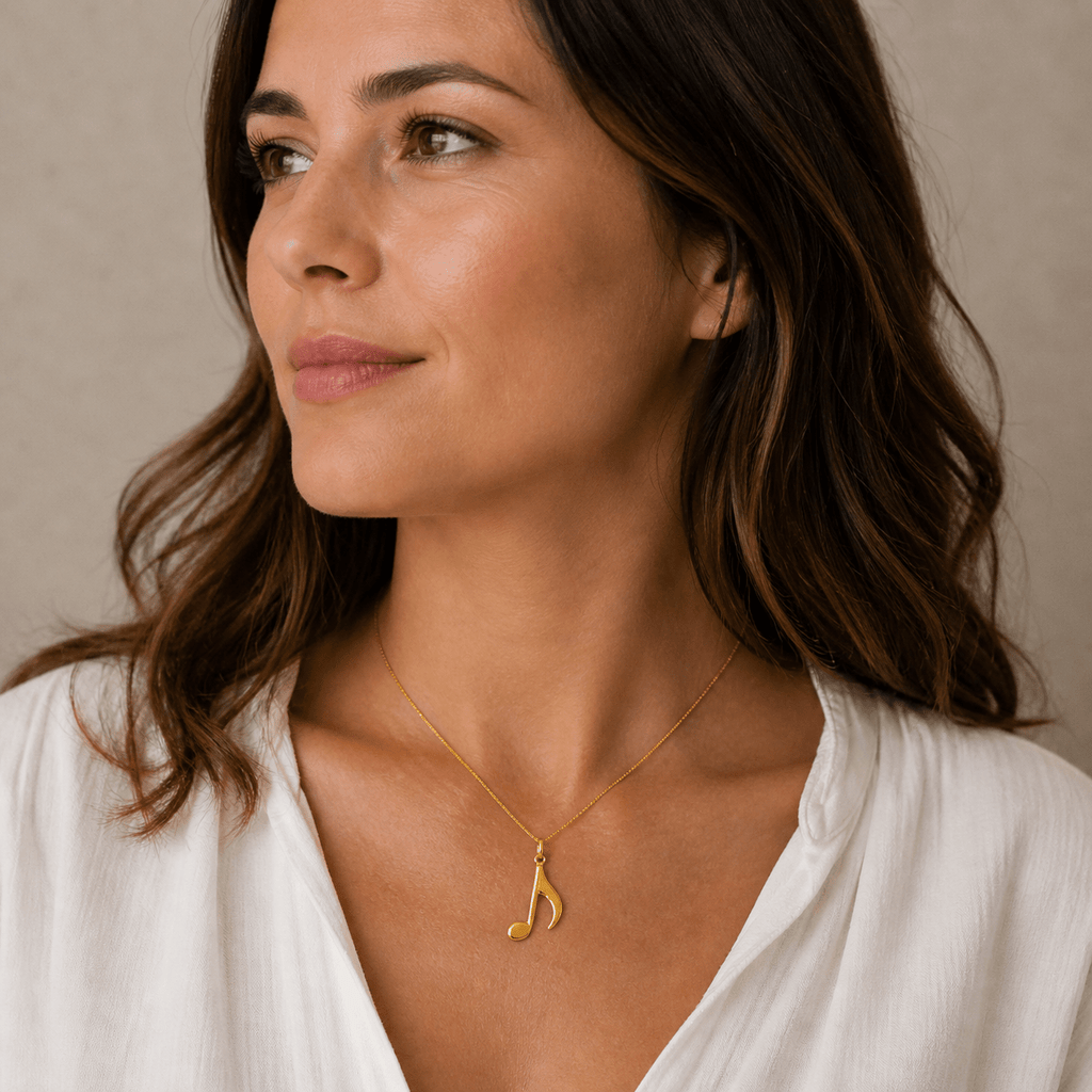 Harmony Note 18K Gold Music Pendant - Delma Gold Jewelry
