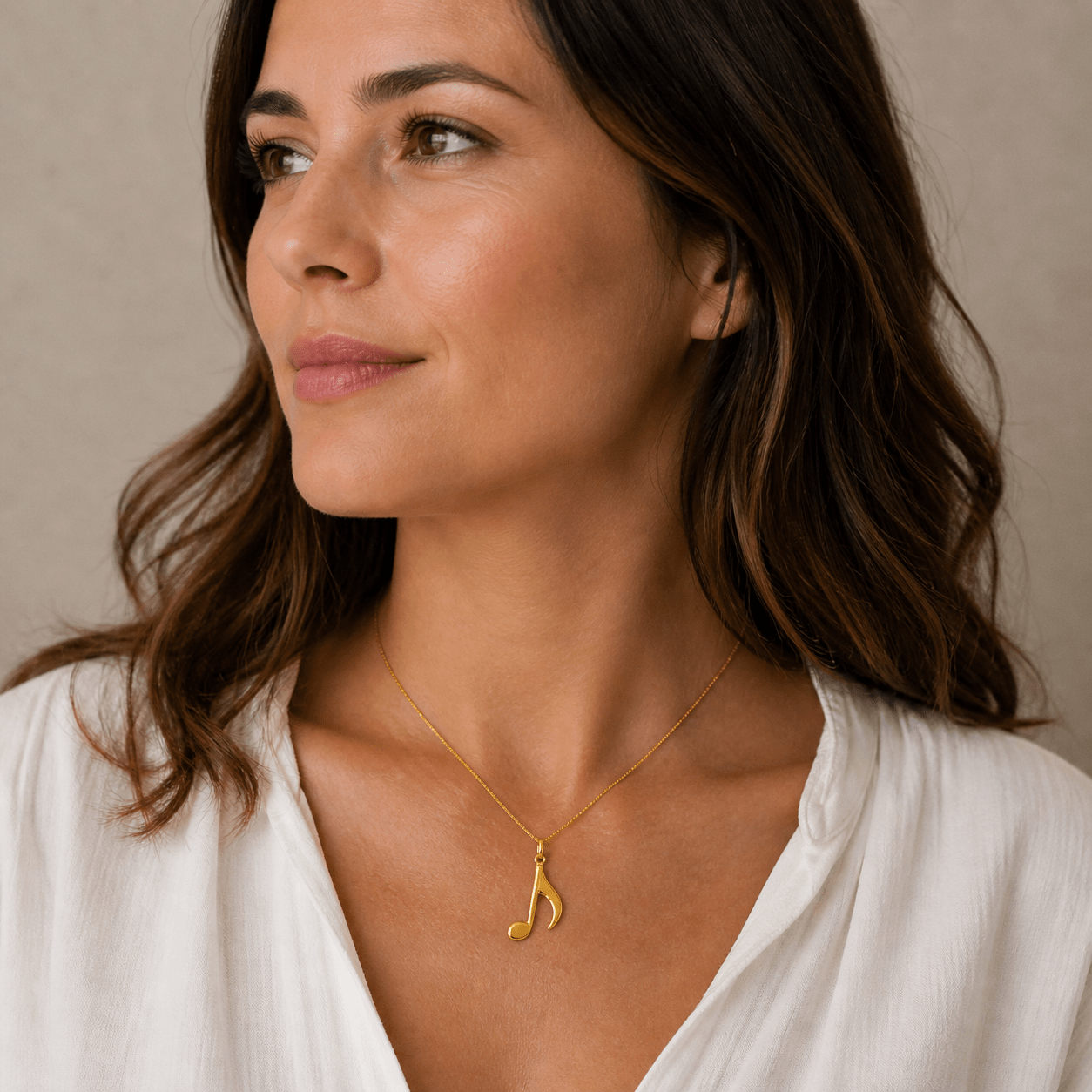 Harmony Note 18K Gold Music Pendant - Delma Gold Jewelry