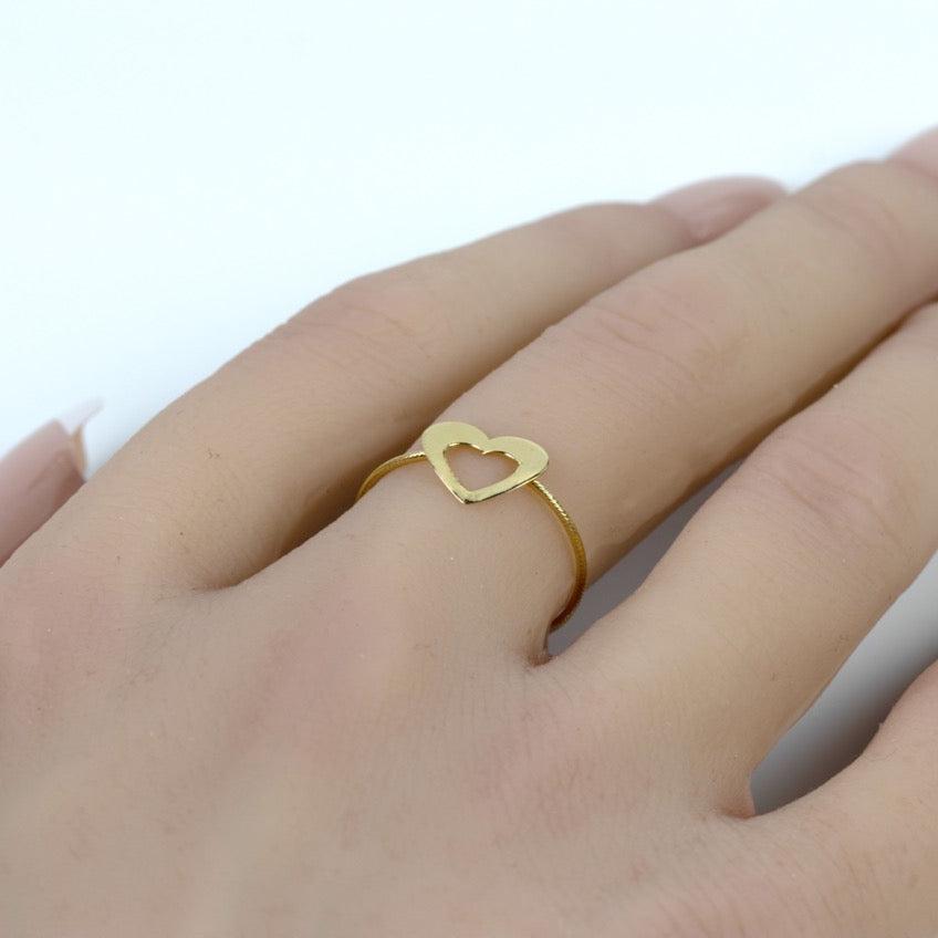 The Graceful Heartbeat Gold Ring