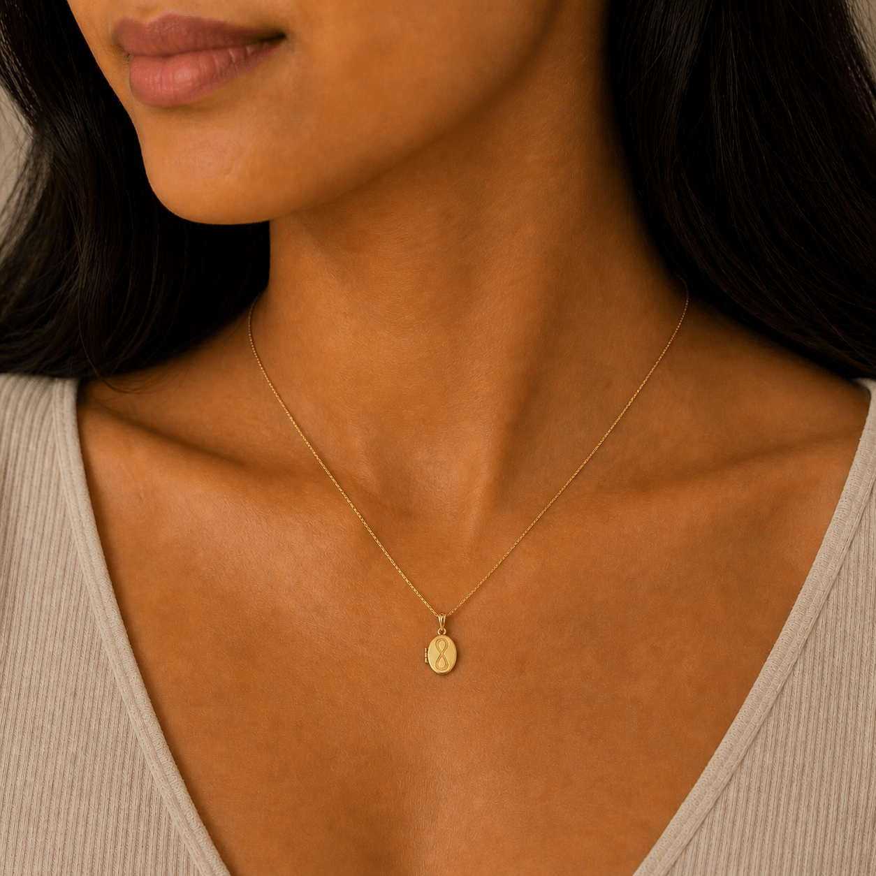 Infinity Memories 18K Gold Locket Pendant - Delma Gold Jewelry