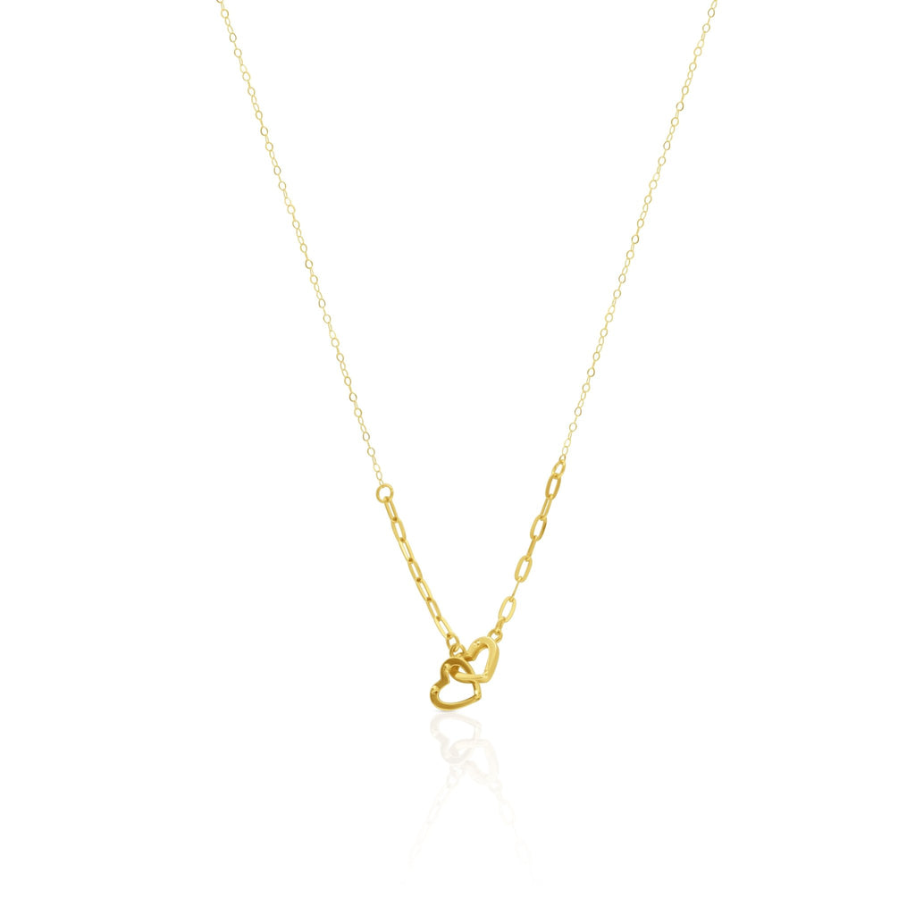 Interlocking Hearts Necklace – 18K Gold - Delma Gold Jewelry