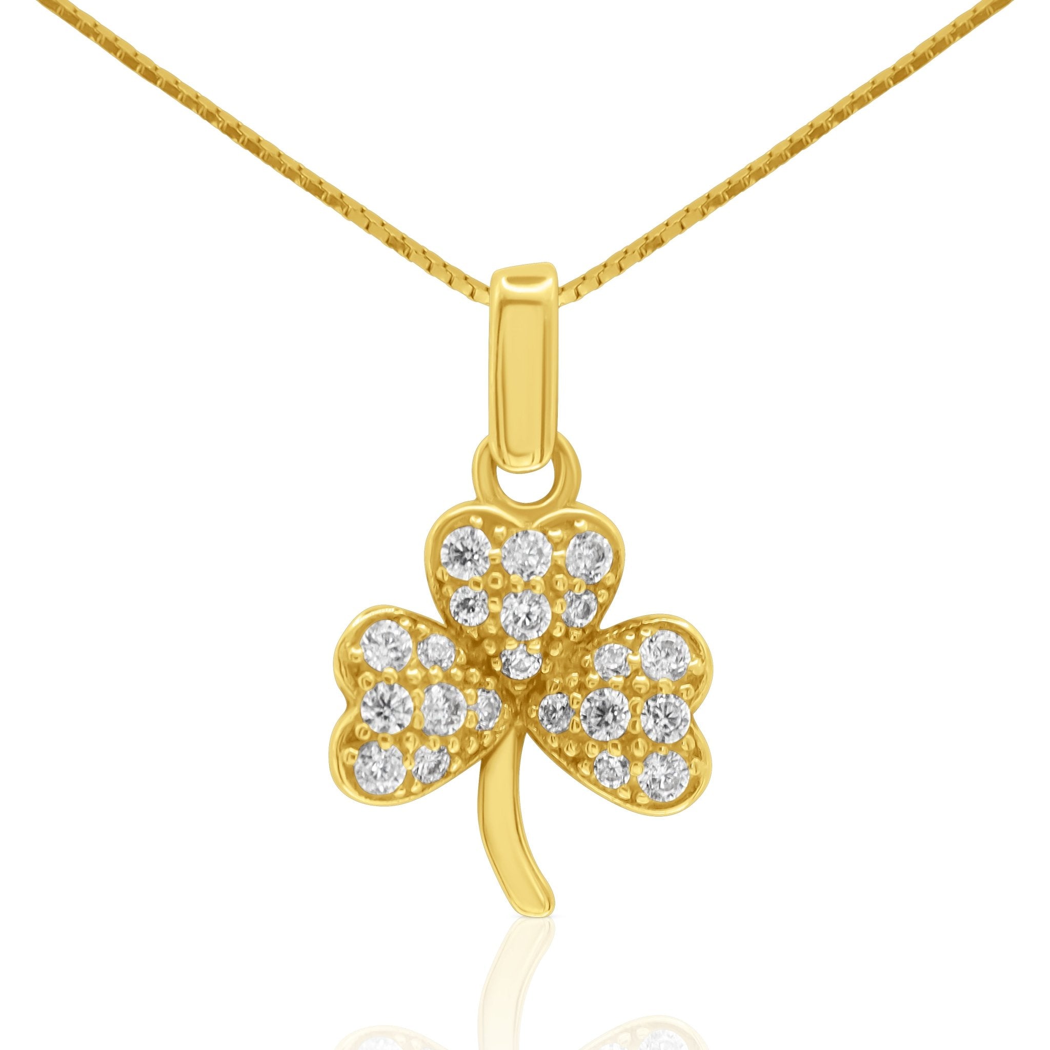 Lucky Spark 18K Gold Clover Pendant - Delma Gold Jewelry