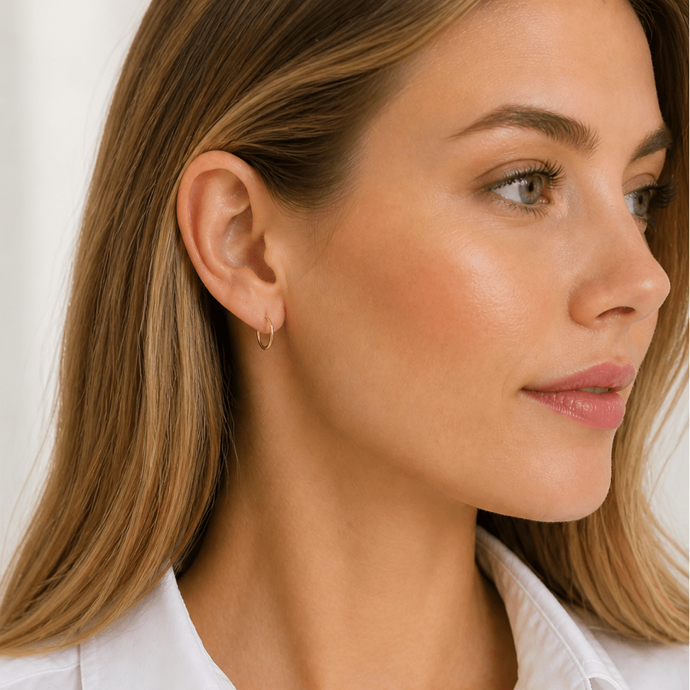 Lumière Classic 18K Gold Hoops - Delma Gold Jewelry