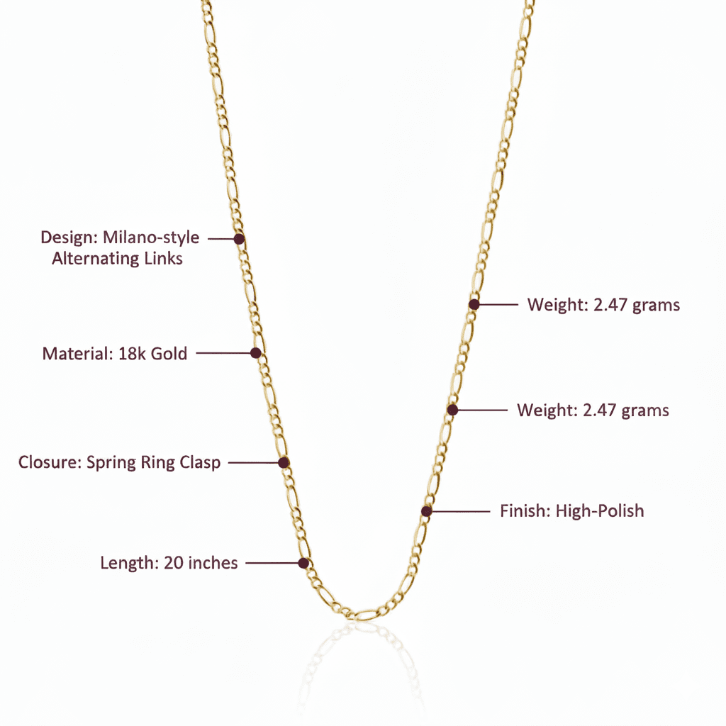 Milano Link Chain Necklace, Solid 18K Gold - Delma Gold Jewelry