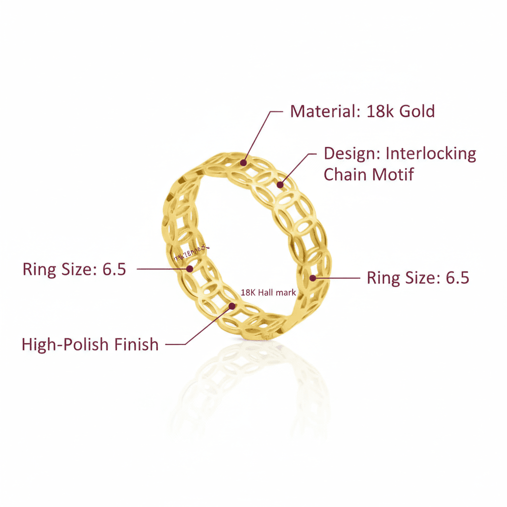 Money Symbol Ring, Solid 18K Gold - Delma Gold Jewelry