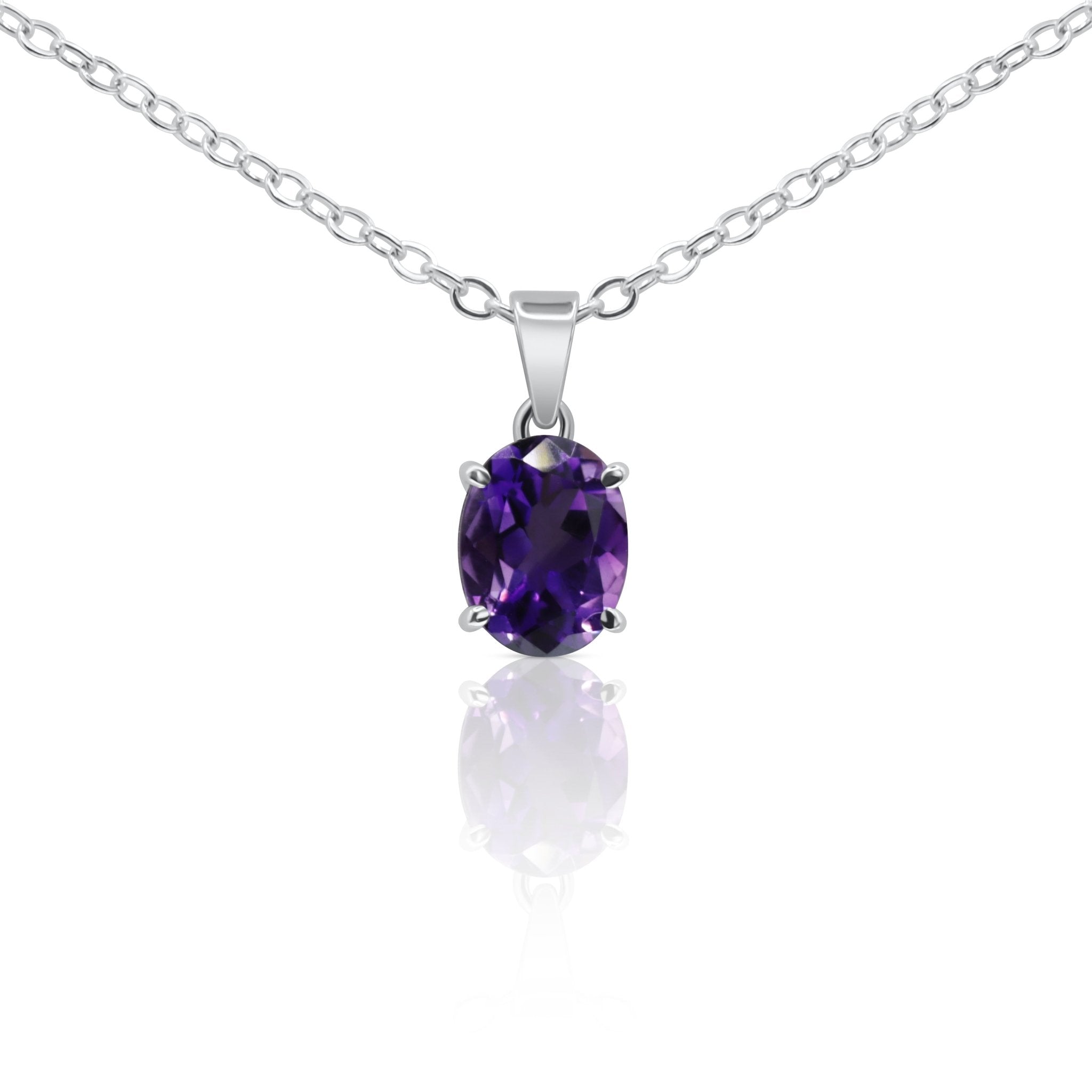 Royal Aura Amethyst Oval Pendant - Delma Gold Jewelry