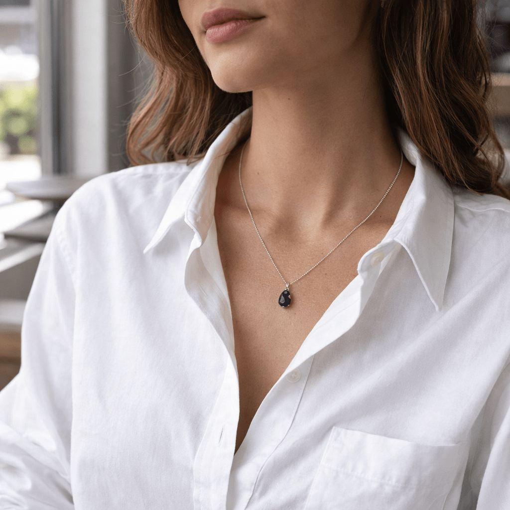 Royal Aura Amethyst Oval Pendant - Delma Gold Jewelry