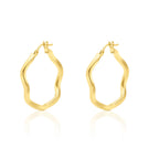 Serene Wave Gold Hoop Earring - Delma Gold Jewelry