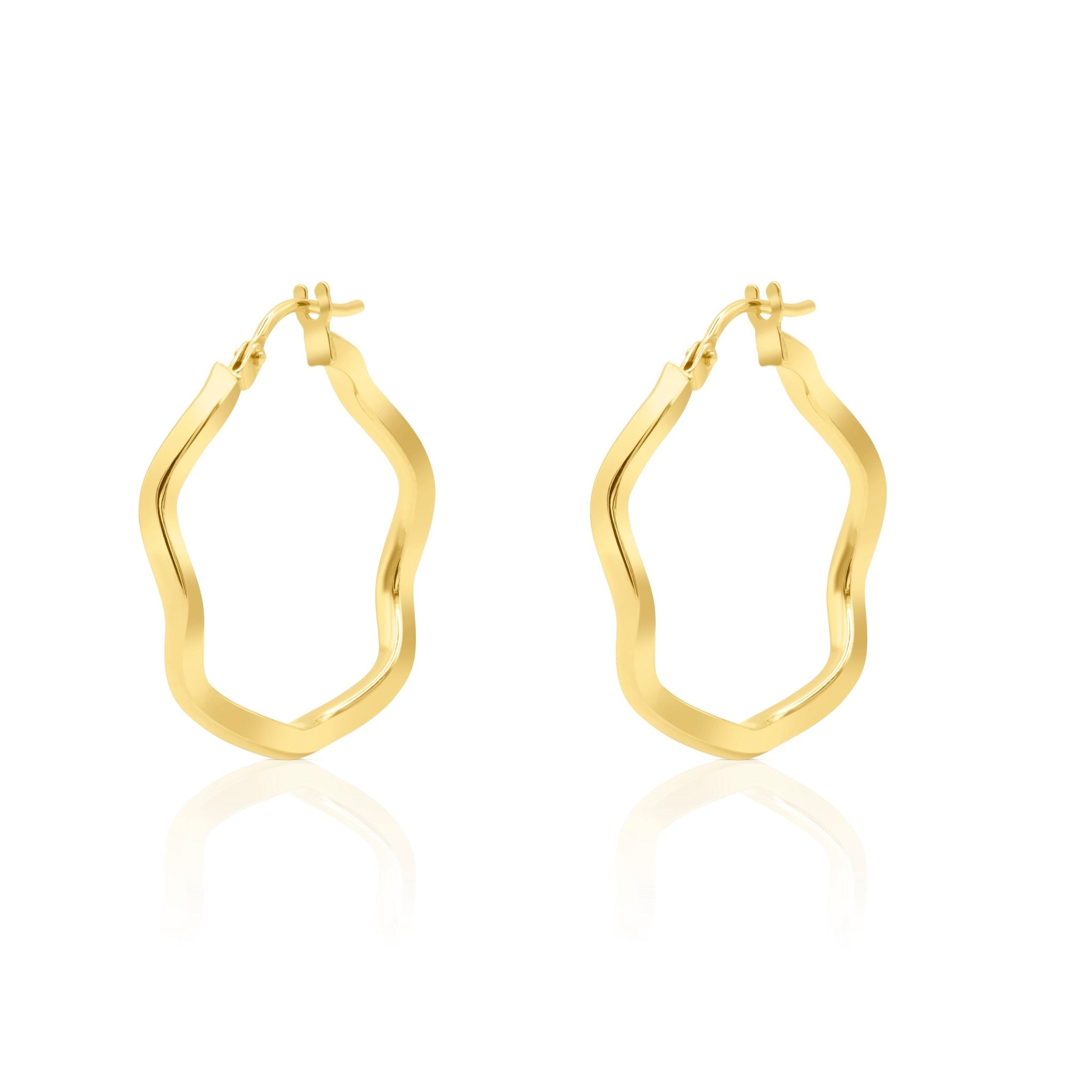 Serene Wave Gold Hoop Earring - Delma Gold Jewelry