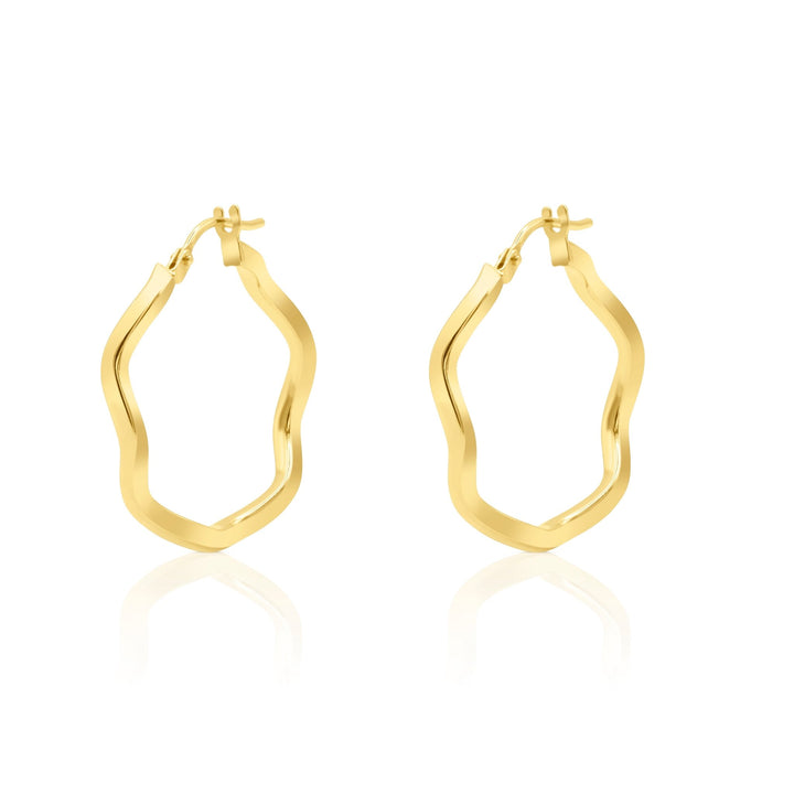 Serene Wave Gold Hoop Earring - Delma Gold Jewelry