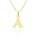 Signature Initial 18K Gold Letter Necklace – A - Delma Gold Jewelry