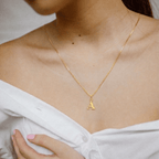 Signature Initial 18K Gold Letter Necklace – A - Delma Gold Jewelry