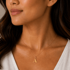 Signature Initial 18K Gold Letter Necklace – A - Delma Gold Jewelry