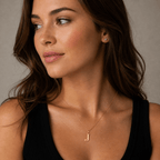 Signature Initial 18K Gold Letter Necklace – J - Delma Gold Jewelry
