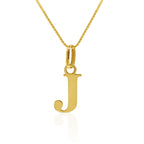 Signature Initial 18K Gold Letter Necklace – J - Delma Gold Jewelry