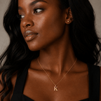 Signature Initial 18K Gold Letter Necklace – K - Delma Gold Jewelry