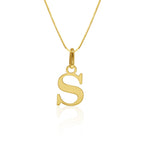 Signature Initial 18K Gold Letter Necklace – S - Delma Gold Jewelry