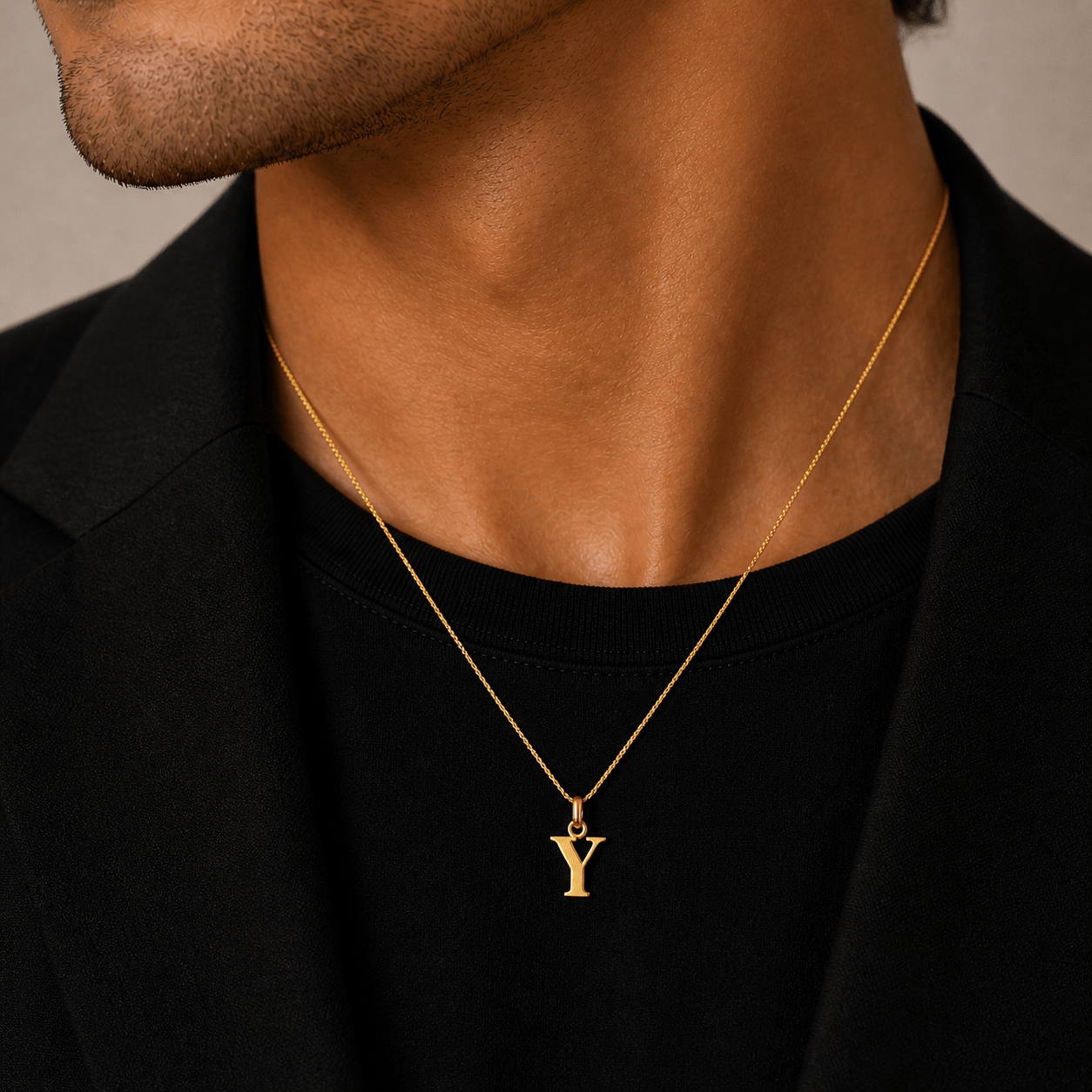 Signature Initial 18K Gold Letter Necklace – Y - Delma Gold Jewelry