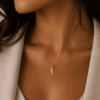 Signature Initial 18K Gold Letter Necklace – Y - Delma Gold Jewelry