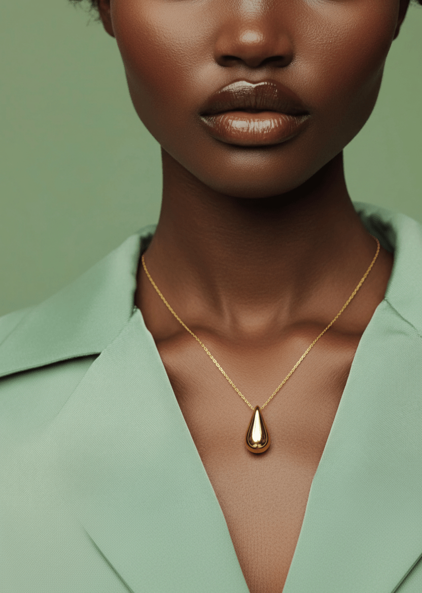 The Graceful Teardrop Gold Pendant - Delma Gold Jewelry