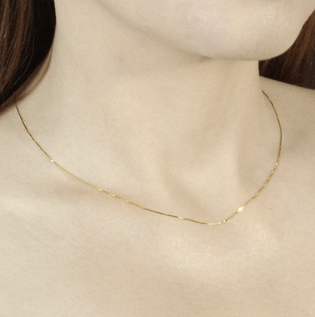 Timeless Box 18K Gold Necklace - Delma Gold Jewelry