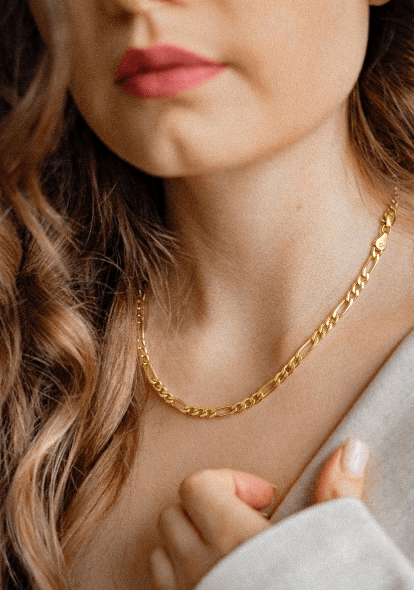 Tuscany Link Chain Necklace, Solid 18K Gold - Delma Gold Jewelry