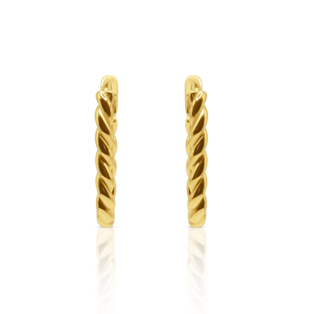 Twist Luxe 18K Gold Rope Hoop Earrings - Delma Gold Jewelry