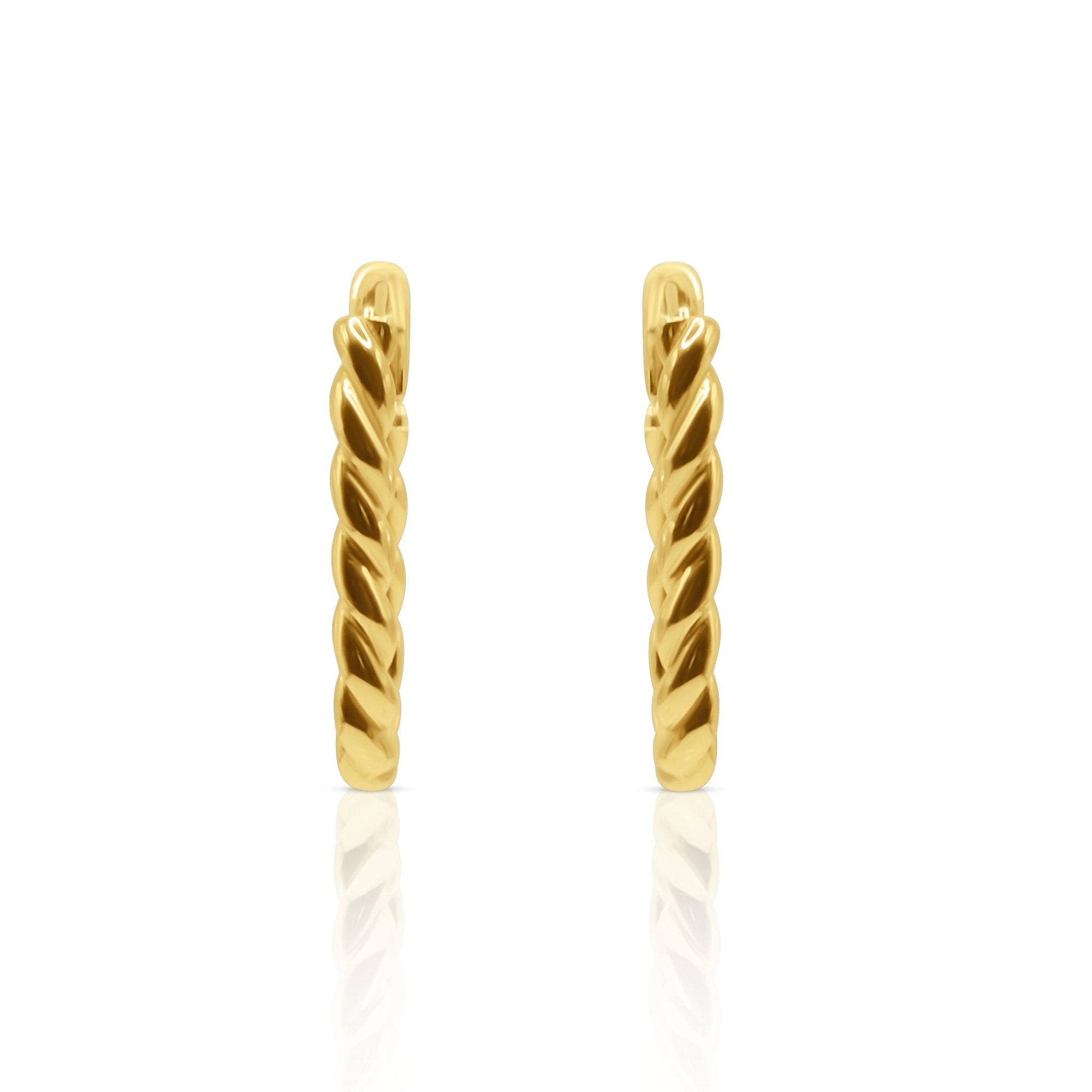 Twist Luxe 18K Gold Rope Hoop Earrings - Delma Gold Jewelry
