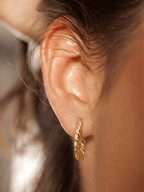 Twist Luxe 18K Gold Rope Hoop Earrings - Delma Gold Jewelry