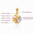 Unity Knot Pendant, Solid 18K Gold - Delma Gold Jewelry