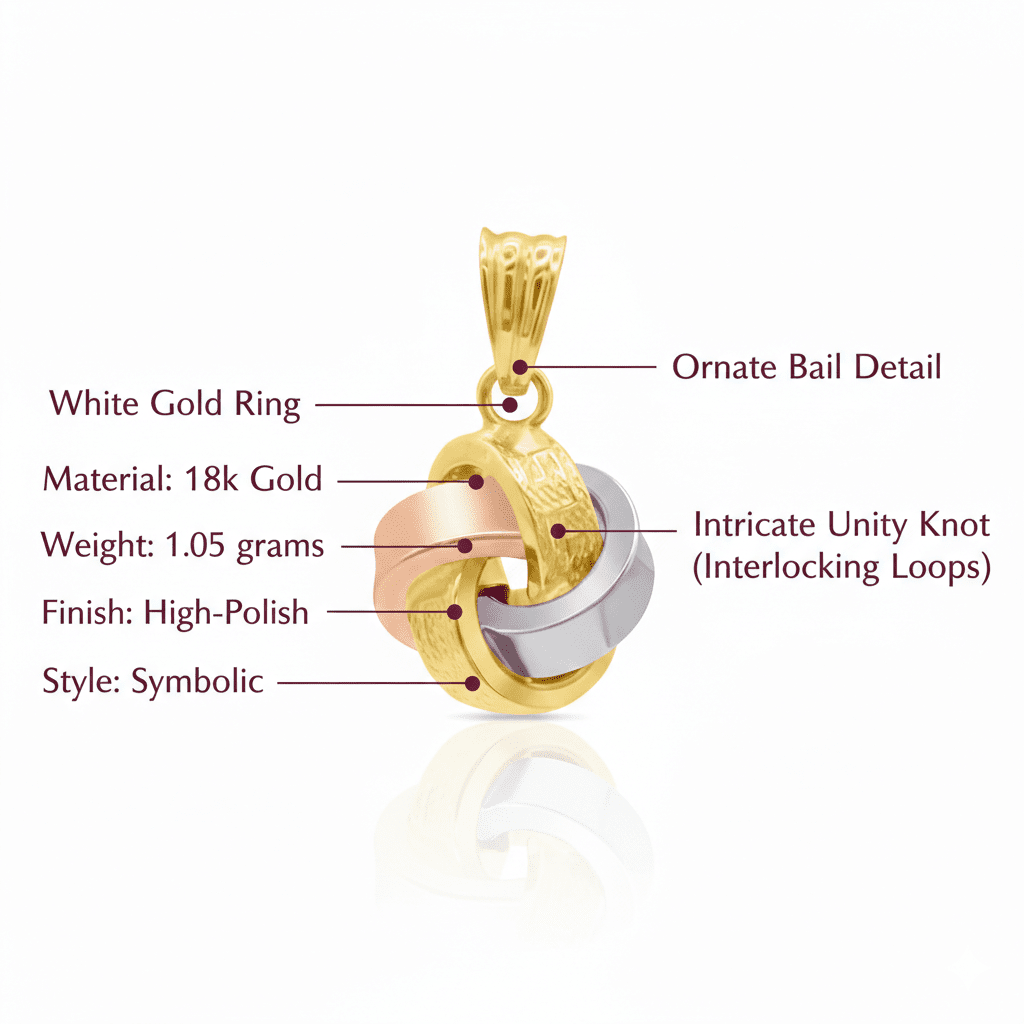 Unity Knot Pendant, Solid 18K Gold - Delma Gold Jewelry