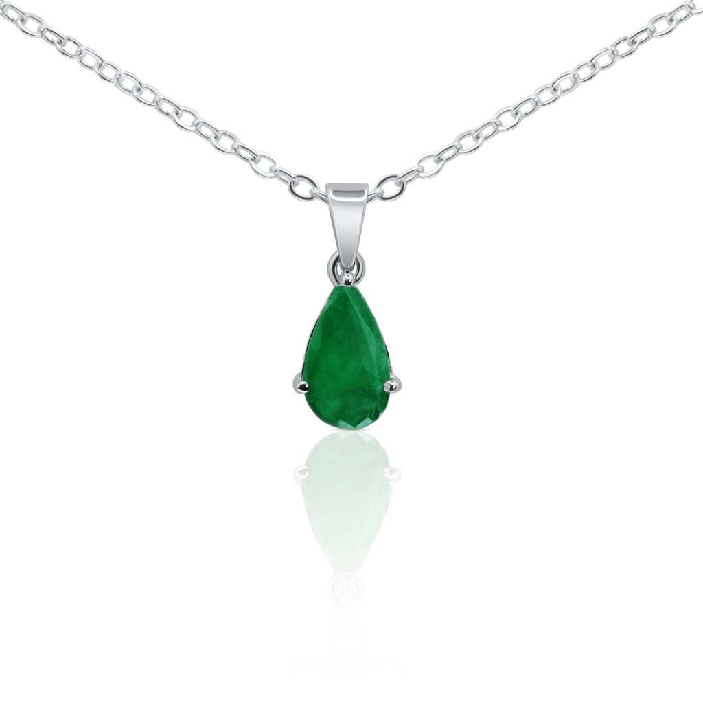 Verdant Grace Emerald Drop Pendant - Delma Gold Jewelry