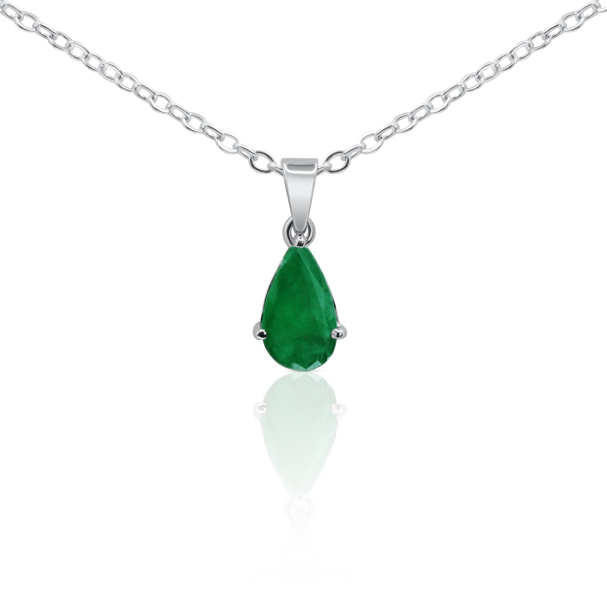 Verdant Grace Emerald Drop Pendant - Delma Gold Jewelry