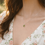 Verdant Radiance Peridot Oval Pendant - Delma Gold Jewelry