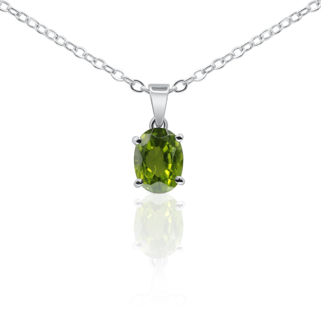 Verdant Radiance Peridot Oval Pendant - Delma Gold Jewelry