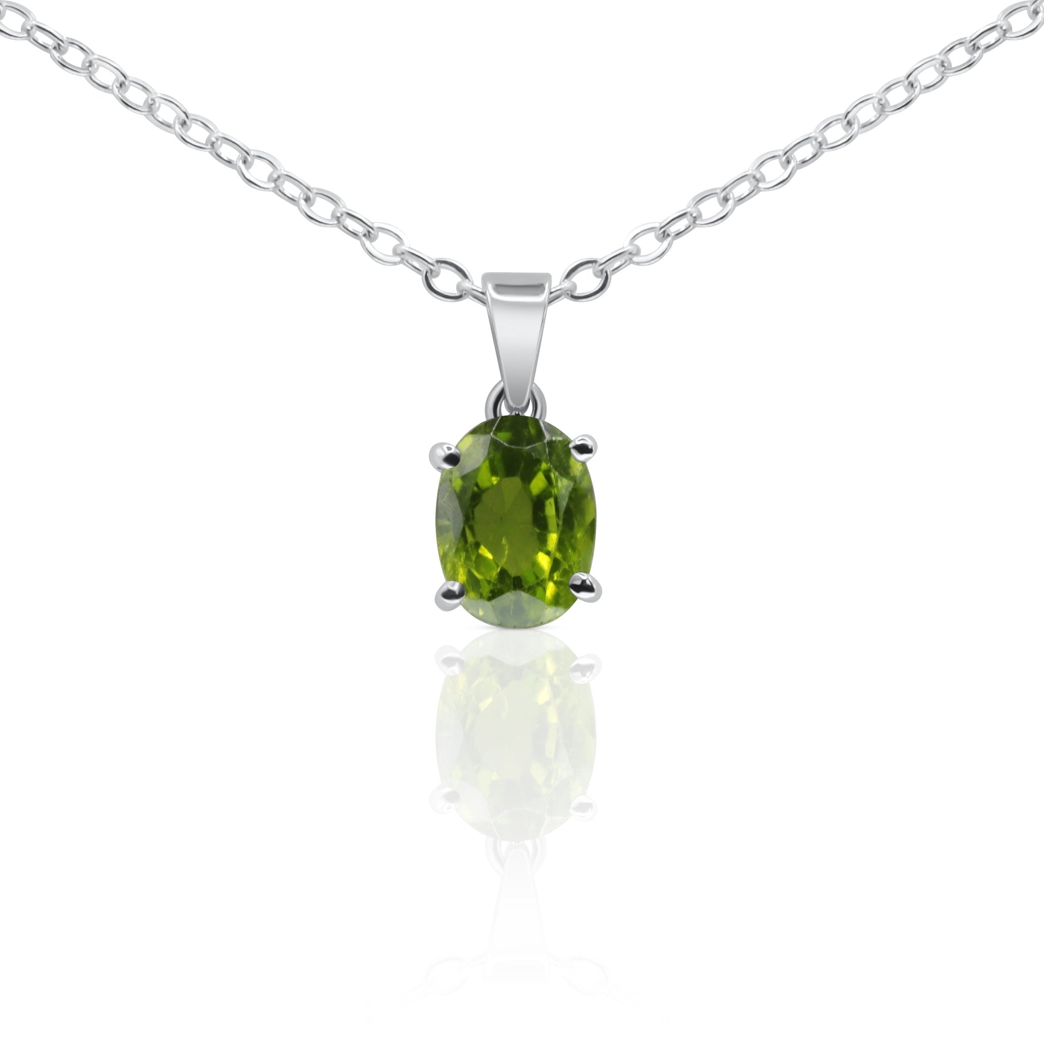 Verdant Radiance Peridot Oval Pendant - Delma Gold Jewelry